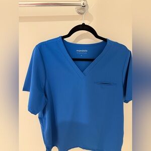 Mandala Royal Blue One pocket Scrub top